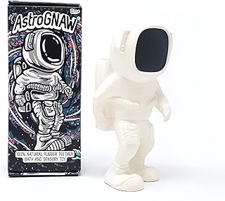 AstroGNAW (White) Natural Rubber Baby Toy for Teething, Bath time and Sensory Play