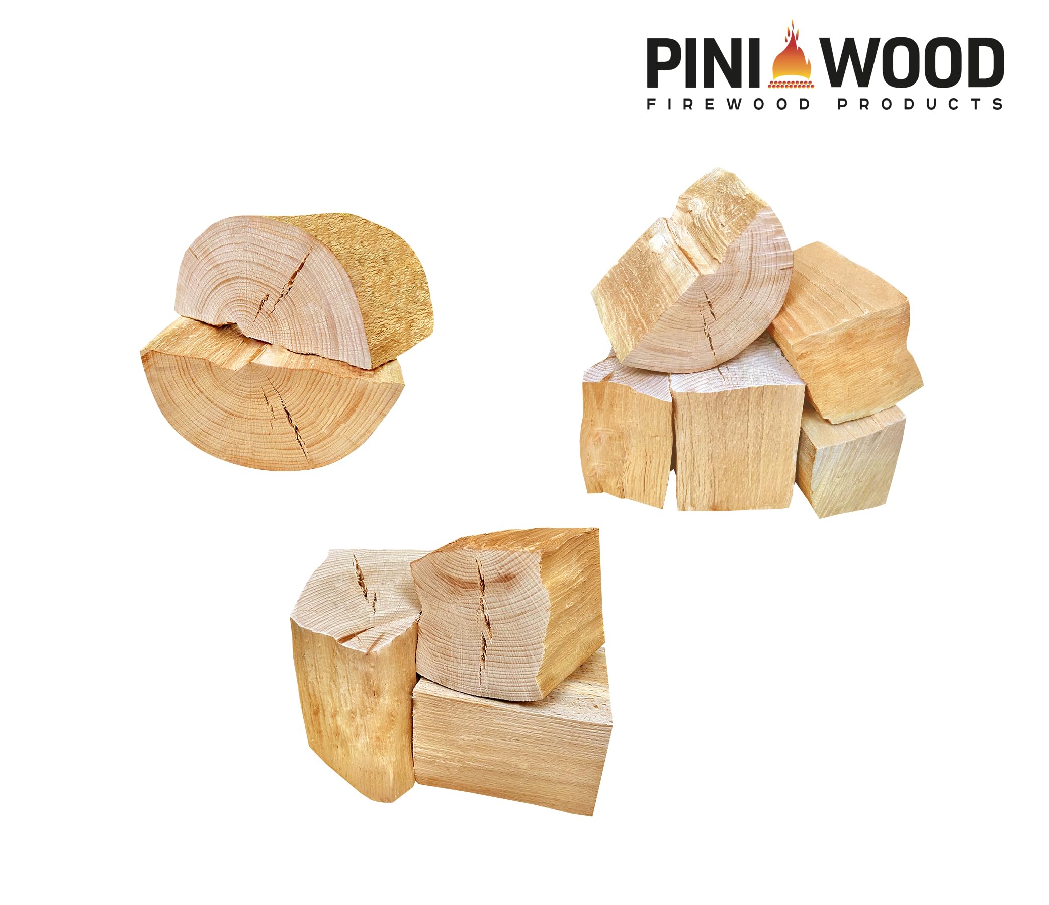 PINI Räucherholz Smokerholz Grillholz BBQ-Holz Wood Chunks Buchenholz OHNE RINDE 30 kg für Smoker Grill