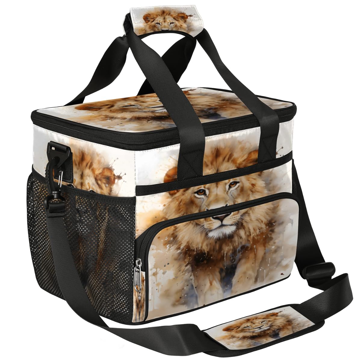 Animal Lion Insulated Picnic Backpack Lunch Box for Women Men Picnic Basket Tote Lunch Bag Picnic Bag Portable Lunch Bags for Picnic, Beach, Work, Trip,Office, Camp Lion