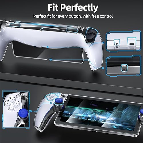 Miniatura 2 de Funda protectora mejorada para PlayStation Portal con protector de pantalla y joysticks, funda de policarbonato duro ultra transparente con