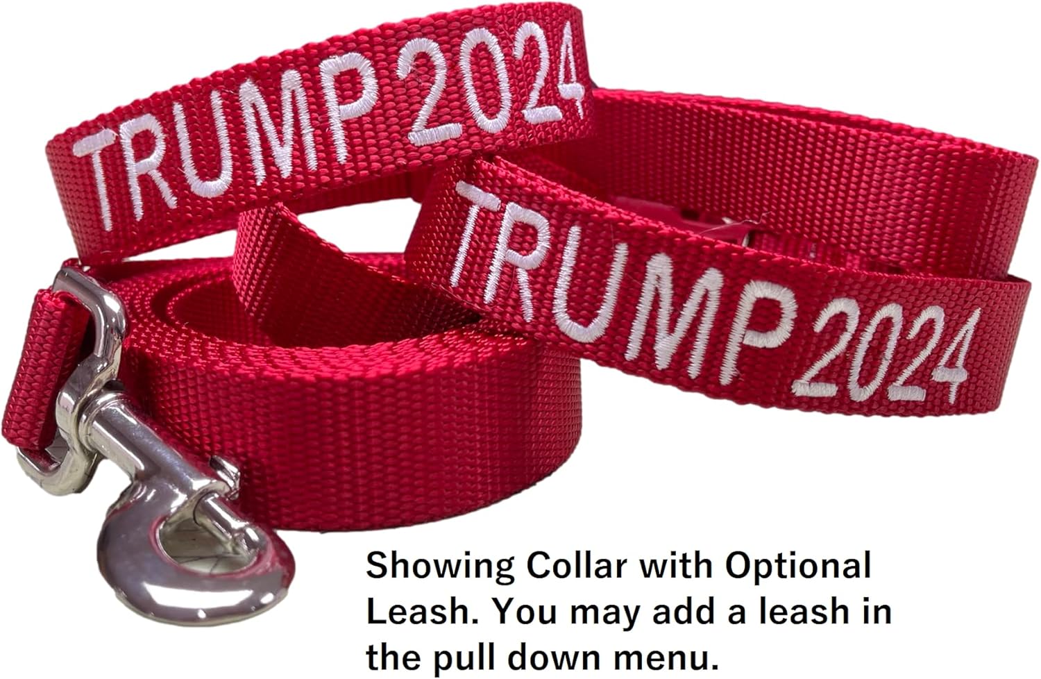 Handmade ICE ICE Baby - Trump 2024-2028 MAGA Dog Collar - Adjustable - Leash - 40 Cute Funny Embroidery Options for Large-Medium-Small Dogs- - Christmas Dog Lover Gifts (Medium 1½" x 12-19")
