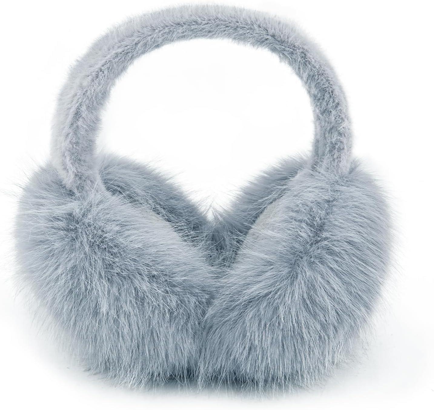 Earmuffs for Women Girls Faux Fur Fuzzy Headband Foldable Ear Covers Cold Weather Accessory
