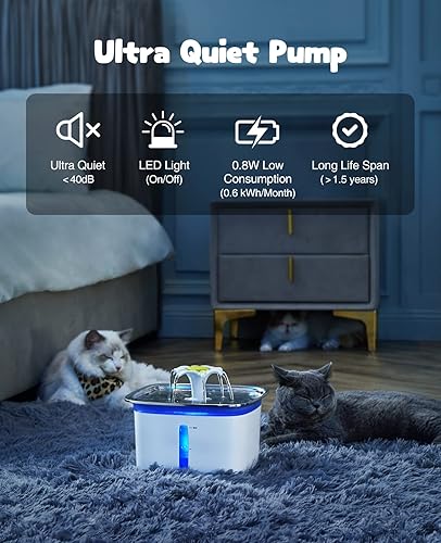 Miniatura 6 de Veken Juego de 8 filtros y esponjas de repuesto para mascotas de 95 onzas (plata, acero inoxidable)