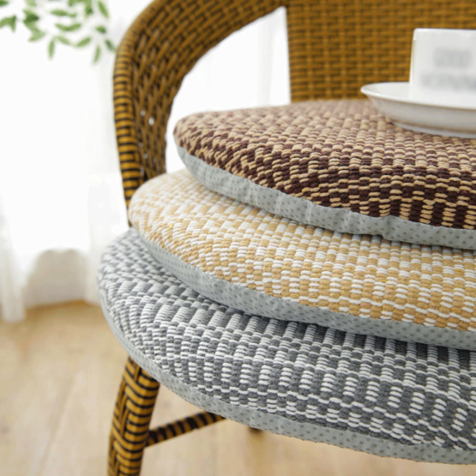 ZOYIEP Lot de 4 coussins de chaise ronds - 40 x 40 cm - Coussins d'assise et d'extérieur - 40 x 40 cm - Tatami - Coussin doux pour chaise de jardin (#6 ZOYIEP Lot de 4 coussins de chaise ronds - 40 x 40 cm - Coussins d'assise et d'extérieur - 40 x 40 cm - Tatami - Coussin doux pour chaise de jardin (#6
