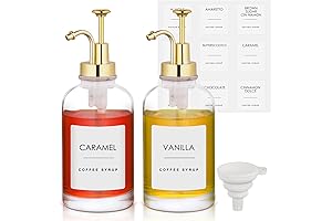 2 Pack 16.9 Oz Coffee Syrup Dispenser for Coffee Bar - Clear...