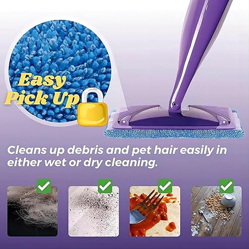 Miniatura 5 de Almohadillas de repuesto lavables para mopa de vapor Swiffer Wet Jet, almohadillas de repuesto reutilizables para suelos de madera dura, limpieza en