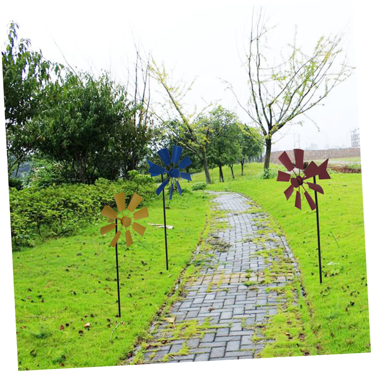 VICASKY 3stücke Garten Windmühle Aus Metall Windräder Für Garten Windmühle Für Außenbereich Filigranes Design Farbenfrohe Dekoration Für Haus Und