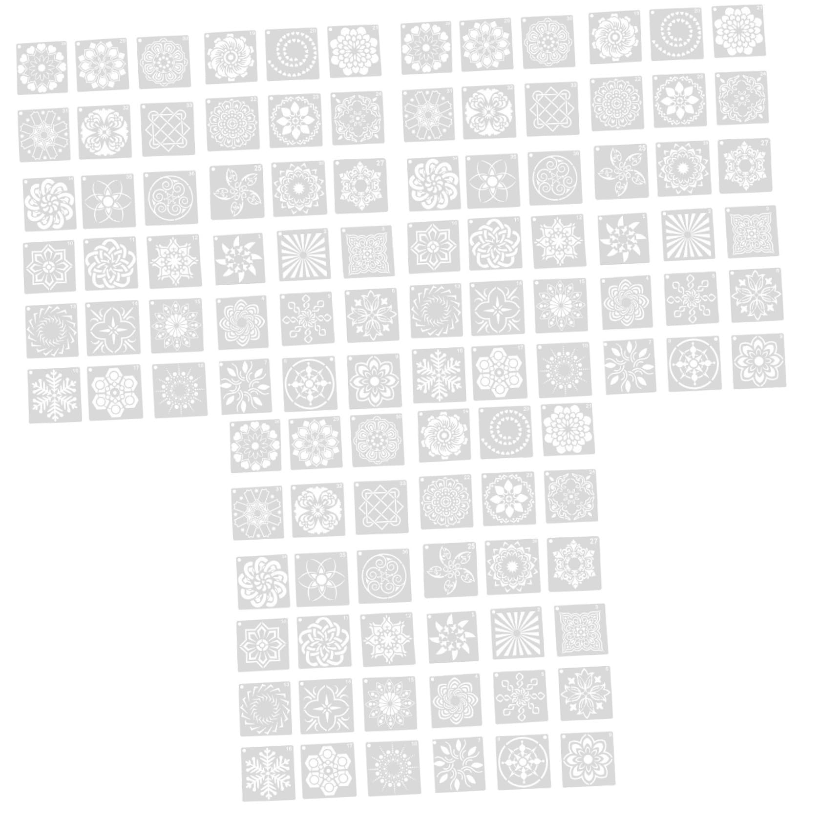 Operitacx 108stücke Mandala Schablonen Kreative Malvorlagen Für Wandgestaltung Möbel Und Mehr Hochtemperaturbeständig Wiederverwendbar Flexibel Und