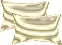 Vista 30 de JELLYMONI - Juego de 2 fundas de almohada de algodón 100% natural a cuadros, color blanco con cuadrícula negra, patrón geométrico estampado