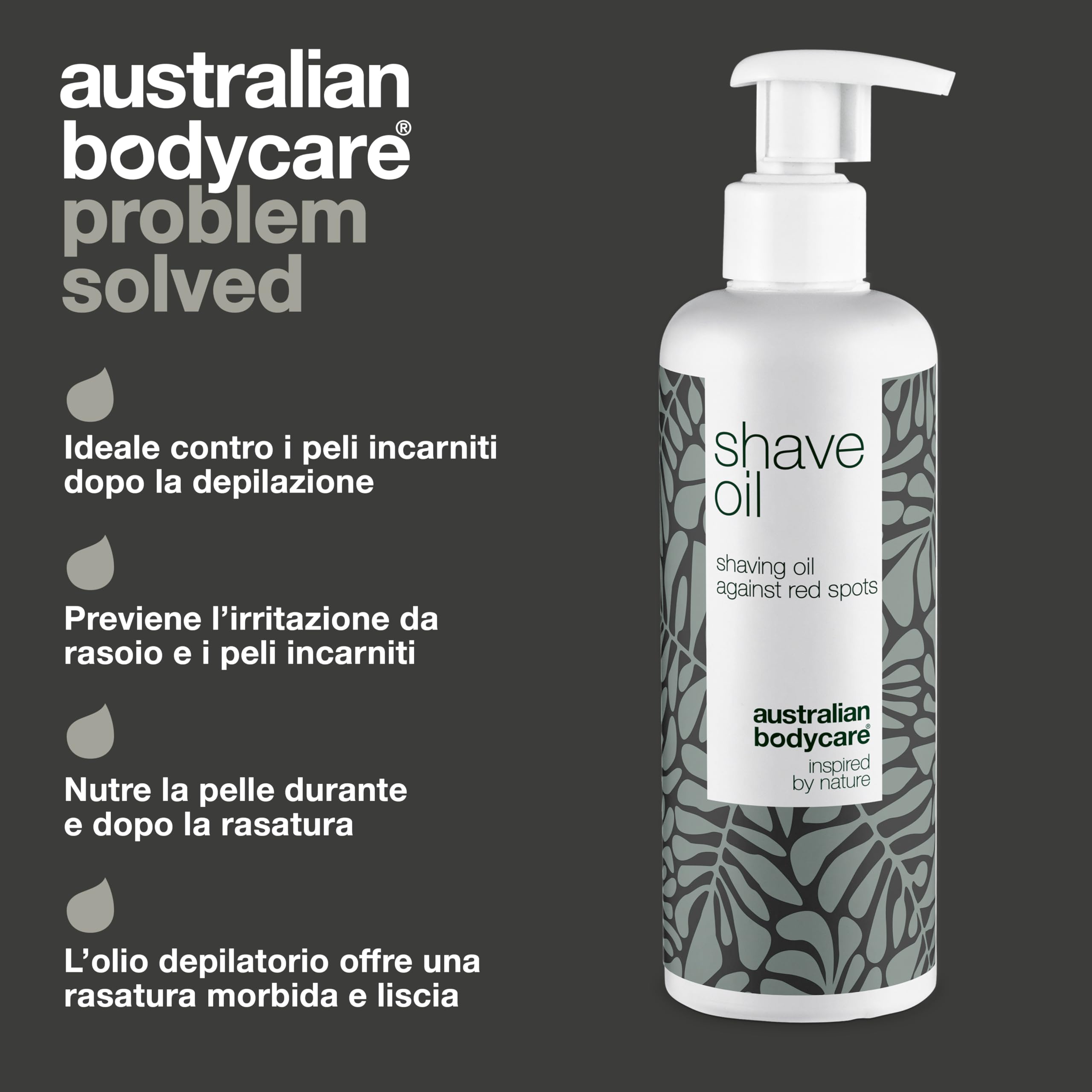 Olio depilatorio per tutto il corpo (250 ml), previene irritazioni, arrossamenti e brufoletti, pelle liscia e morbida (etichetta in lingua italiana non garantita) - Australian Bodycare