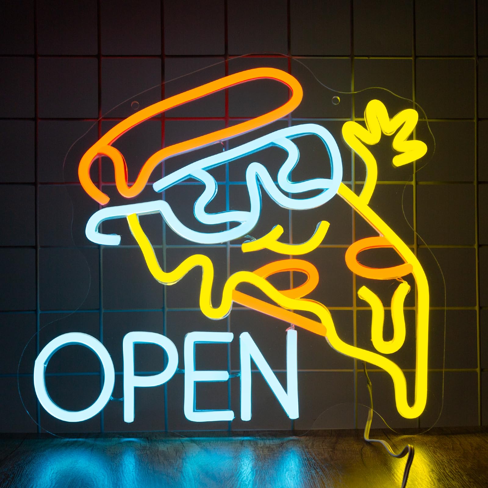 YSUIEC Pizza Open Neon Sign