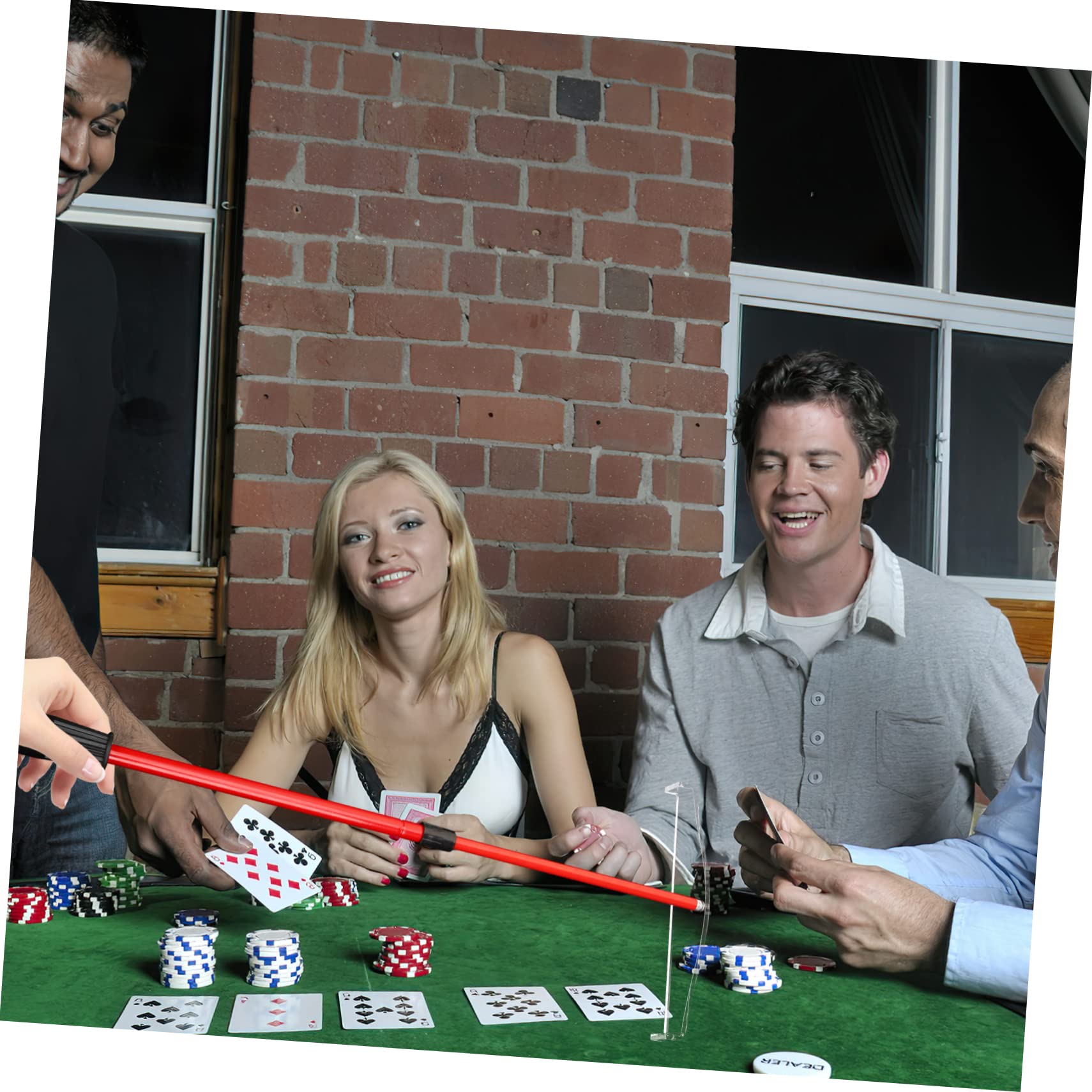 BRIGHTFUFU Collecting Rod Poker Chip Collector Telescopic Poker Chip Rake No Burr Comfortable Grip Perfect for Home or Card Room