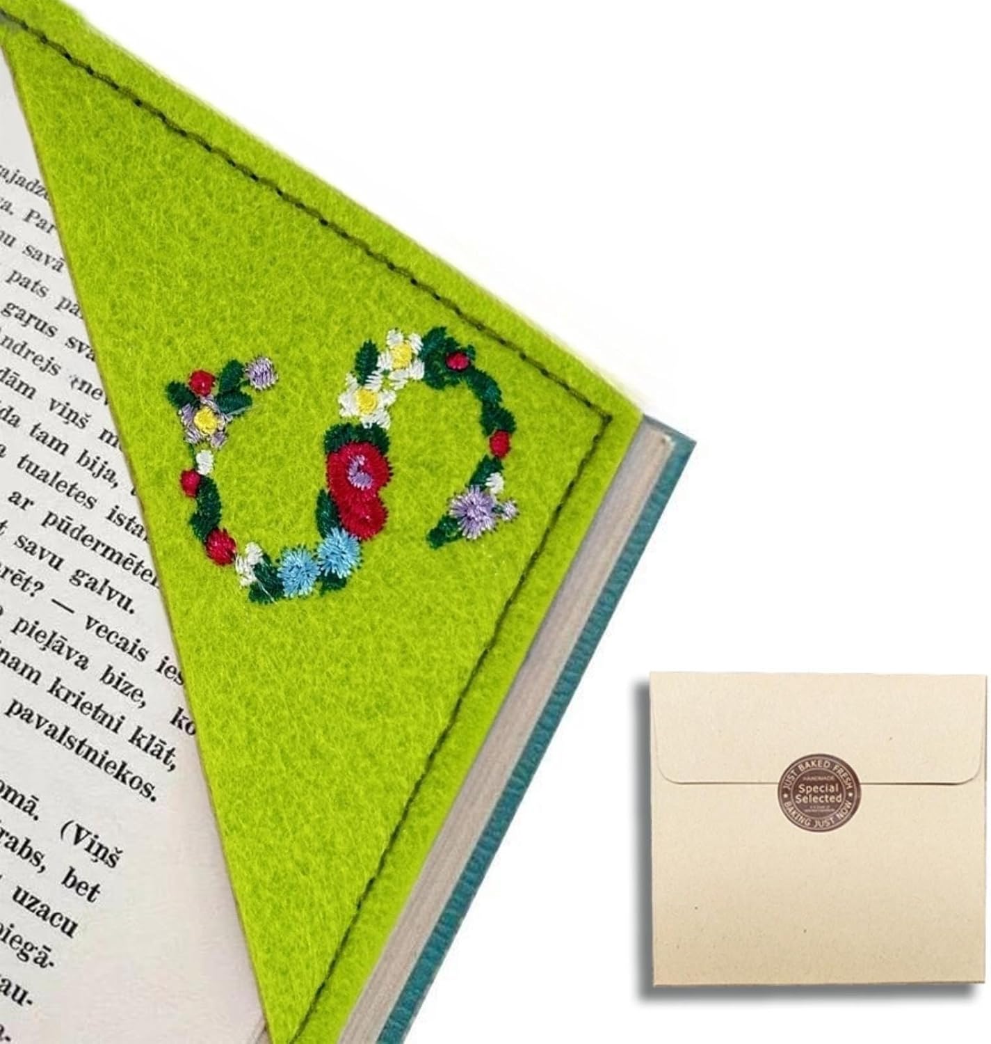 Amazon.com: Personalized Hand Embroidered Corner Bookmark with Envelope ...