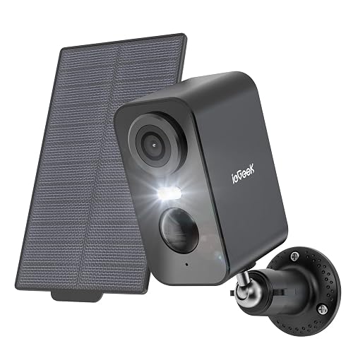 ieGeek 2K/3MP Solar Überwachungskamera Außen mit Akku, 2,4GHz WLAN Kabellos