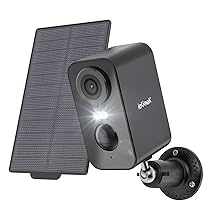 ieGeek 2K 3MP Telecamera Wi-Fi Esterno Senza Fili, Videocamera Sorveglianza WiFi Batteria con Pannello Solare, Visione Notturna a Colori, Rilevazione di Movimento PIR, Sirena, 2 Vie Audio, Cloud, IP65
