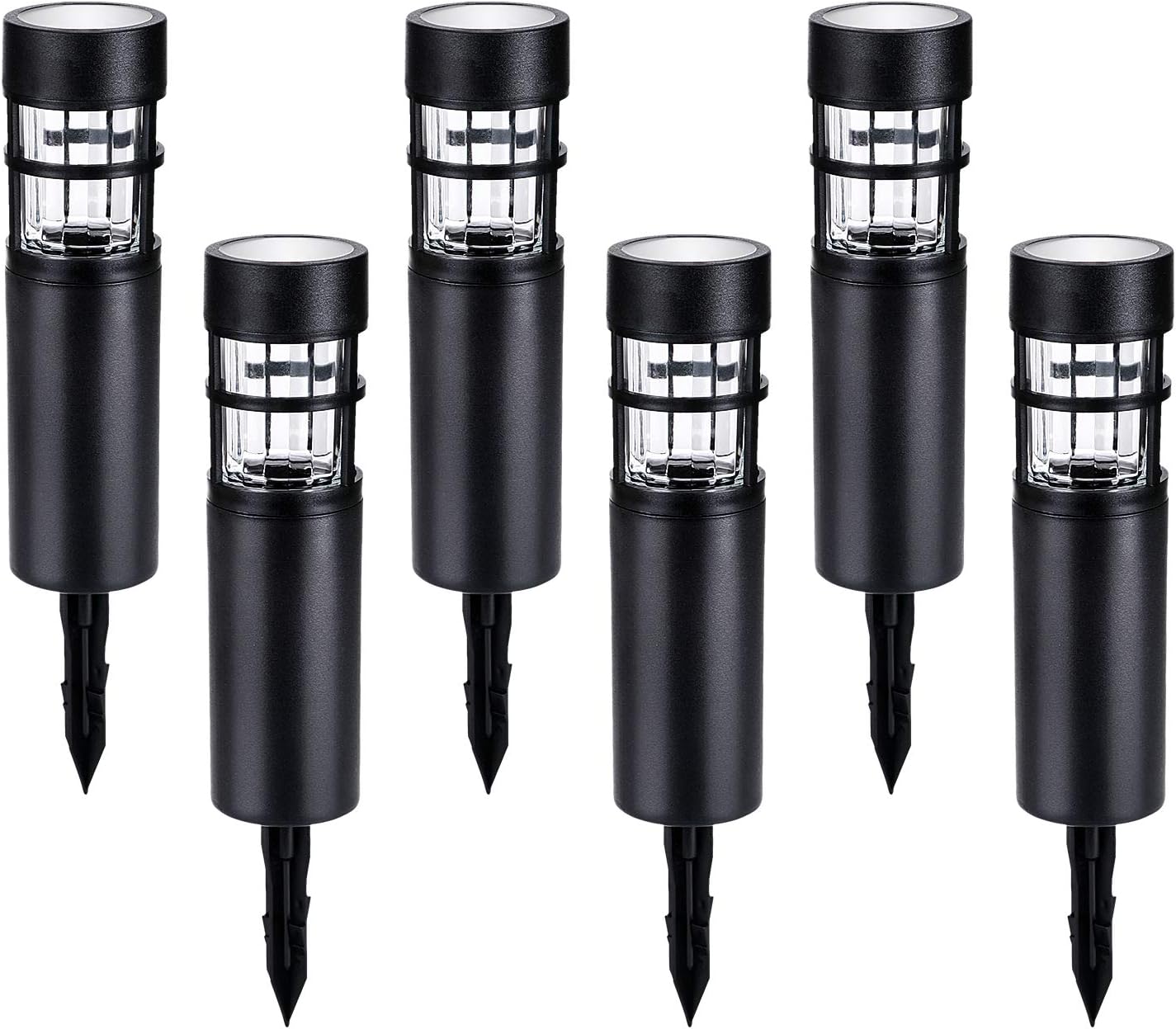 AZIRIER Solar Lights Outdoor Waterproof Outdoor Garden Lights, Solar Pathway Security Lights for OutdoorWall Backyard Fence Garage Garden Driveway 6 Pack