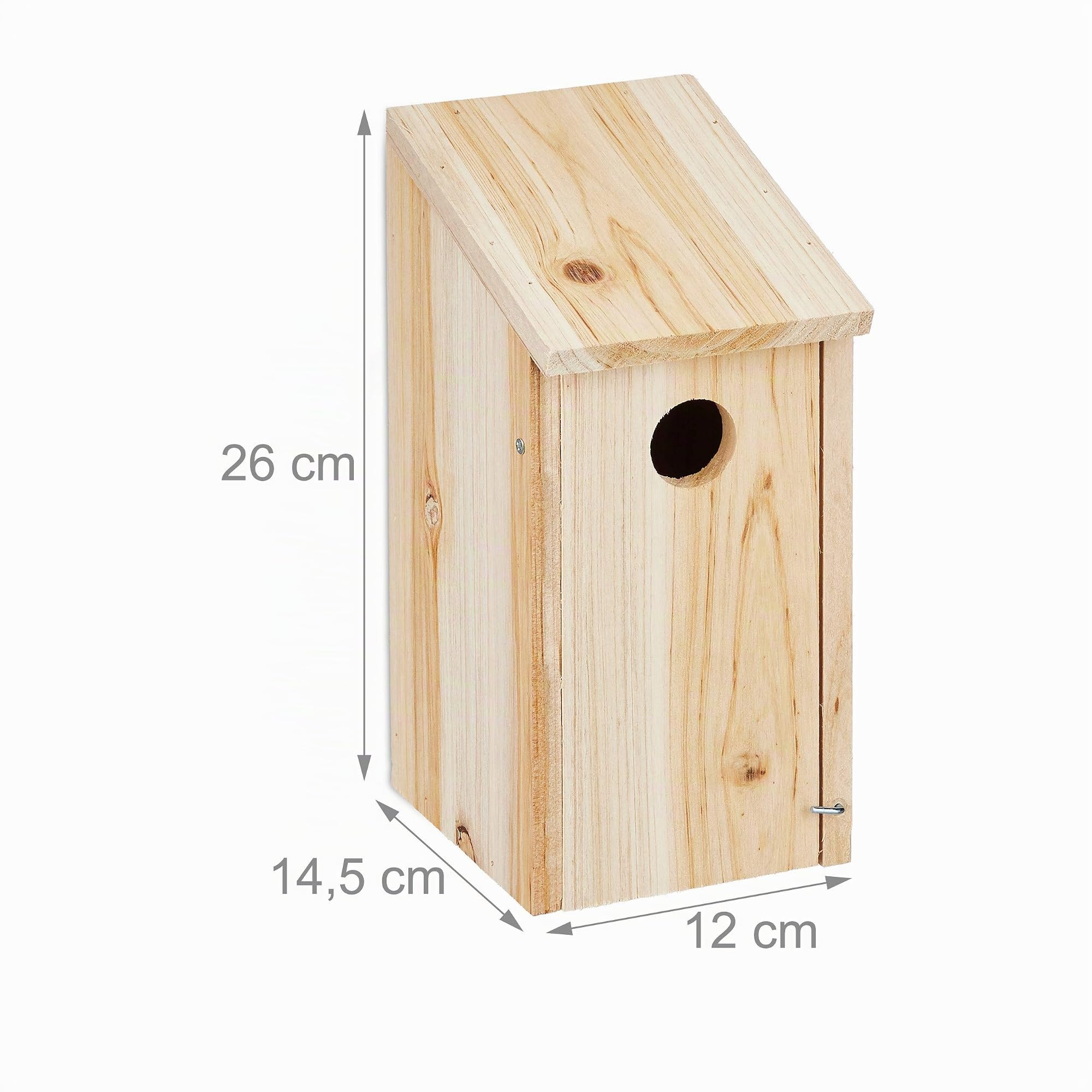 Relaxdays, nature Nichoir bois, maison oiseaux à suspendre, mésanges, Trou entrée Ø 3,2 cm, 26x12x14,5 cm