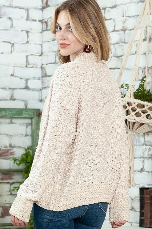Dokotoo Women's 2026 Fashion Casual Open Front Long Sleeve Chunky Knit Cardigans Sweaters Outerwear Coats