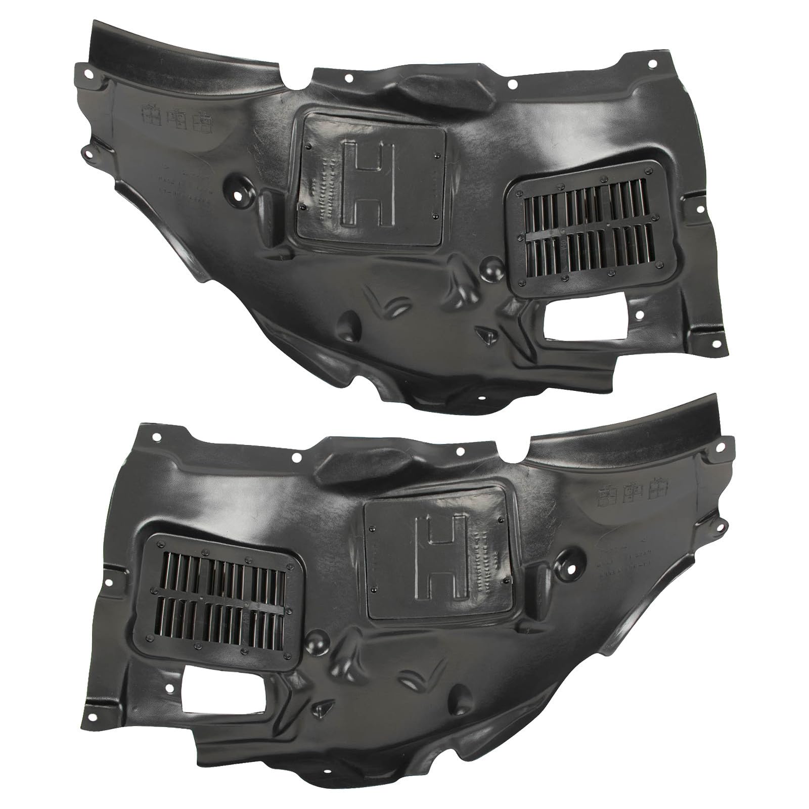 TRQ Front Driver &amp; Passenger Side Forward Inner Fender Liner Set | For 2014-2016 BMW 328i 2013-2016 320i 2014-2015 328xi 328dx 335i with M Sport Package