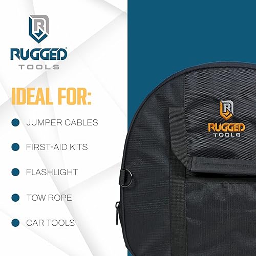 Miniatura 8 de Rugged Tools Bolsa para cables  Bolsa para cables de puente  Almacenamiento y organizador para cables, cables y mangueras, incluyendo cables de