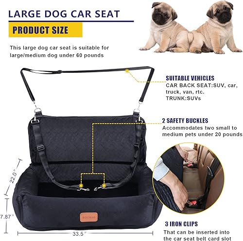 Miniatura 9 de Asiento elevador para perros medianos y pequeños, asiento para perro, cama de viaje multifunción, cojín de sofá para perro, con manta para perro,