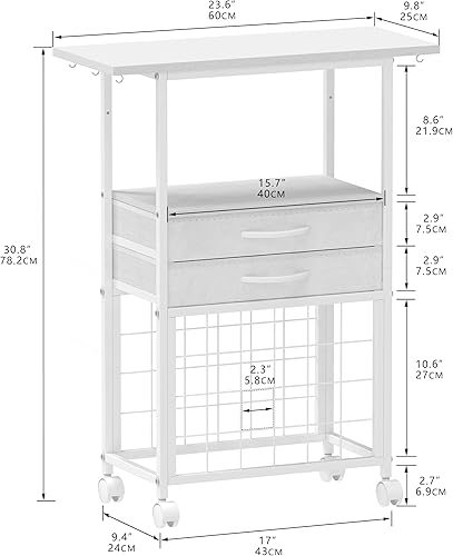 Miniatura 3 de Organizador y soporte de almacenamiento compatible con máquinas Cricut, carrito de almacenamiento rodanteestante con 24 soportes de rollo de vinilo,