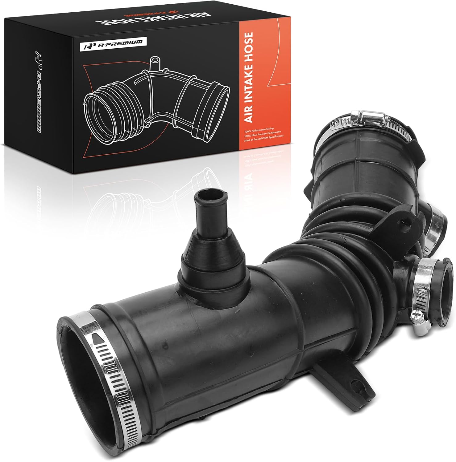 A-Premium Engine Air Intake Hose Tube W/Clamps [fits DOHC, 4Cyl 2.4L] Compatible with Toyota Camry 2002-2006 & Solara 2004-2008, Replace# 1788128140, 17881AB010