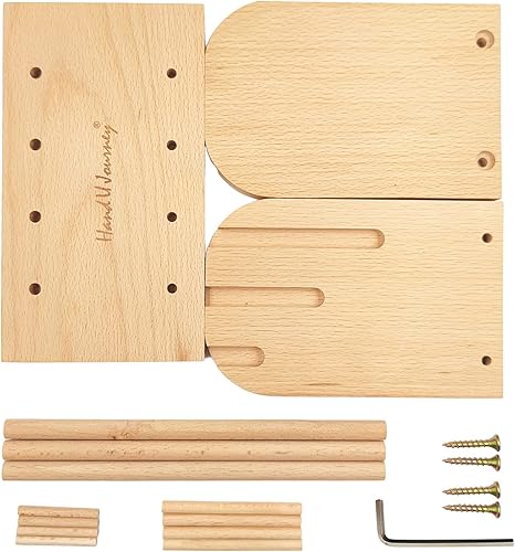 Miniatura 3 de HAND U JOURNEY Soporte de carretes de madera con carrete de 3 hilosorganizador multifuncional de hilo de haya para tejer macramé, hilos de coser o