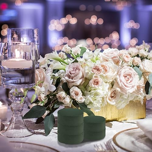 Miniatura 7 de 6 bloques redondos de espuma floral, espuma vegetal de 3.2 x 1.6 pulgadas, espuma de flores verdes secas y húmedas para arreglos florales frescos
