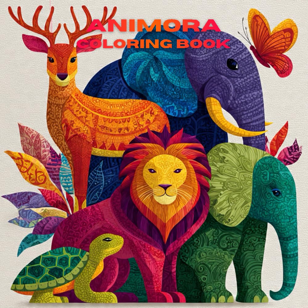 ANIMORA – Creative Animal Coloring Book: Fun, Simple & Beautiful Animal Illustrations to Color