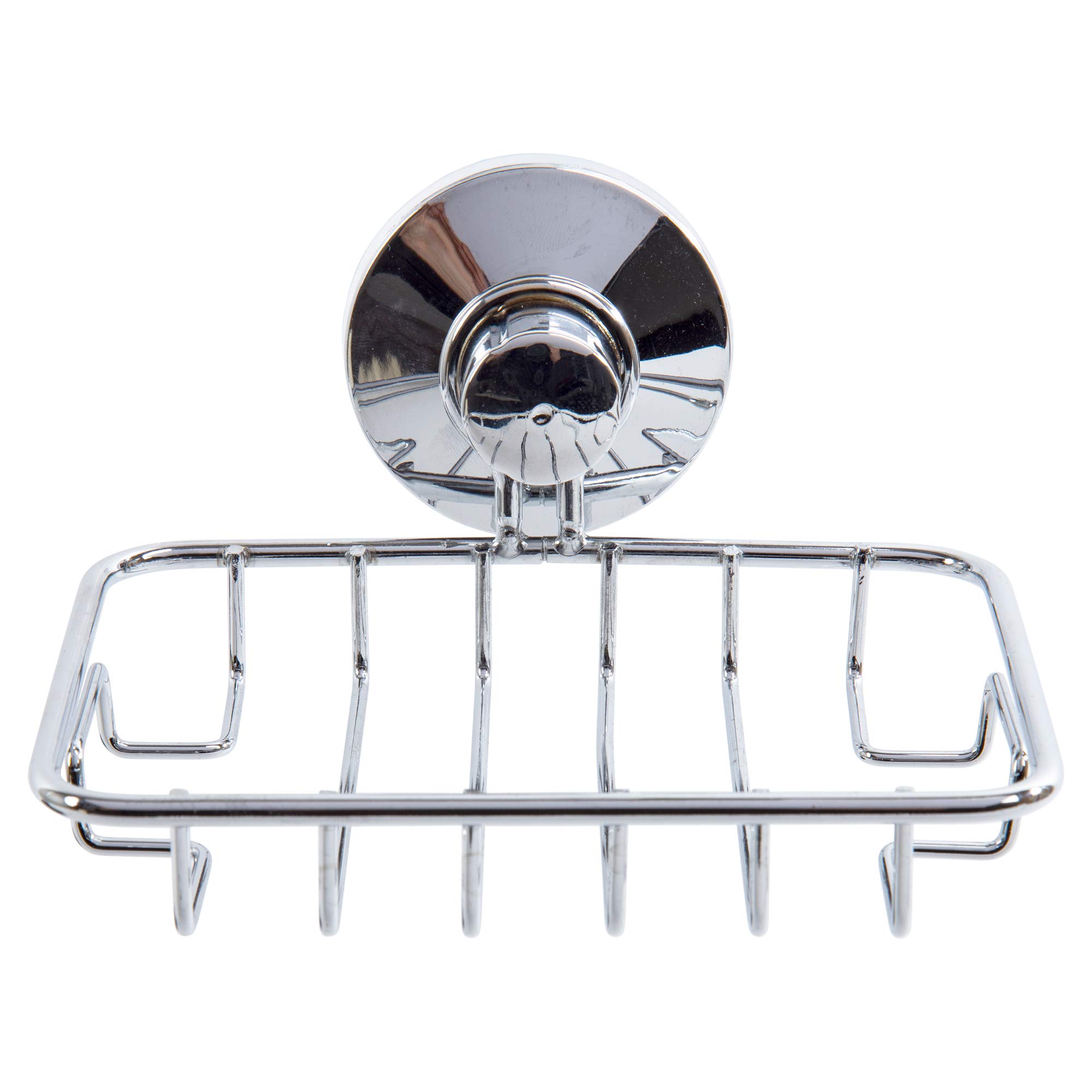 Bodico Metal Soap Dish Holder for Bathroom, Chrome Silver, 3.75 x 1 x 5