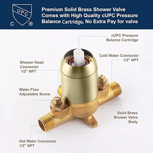 Miniatura 6 de Juego de grifo de ducha doble con válvula de alta presión dual 2 en 1 sistema de ducha con cabezal de ducha de mano de 3 vías desviador de agua kit