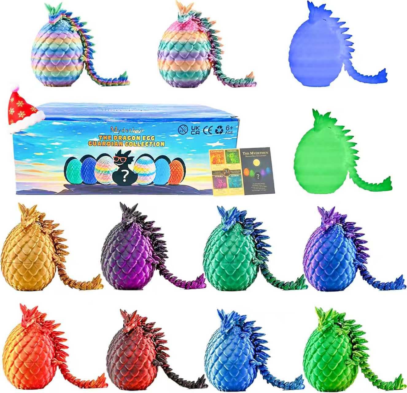 Amazon.com: Mydethun 12 Pack 3D Printed Dragon Mystery Egg Set - 2