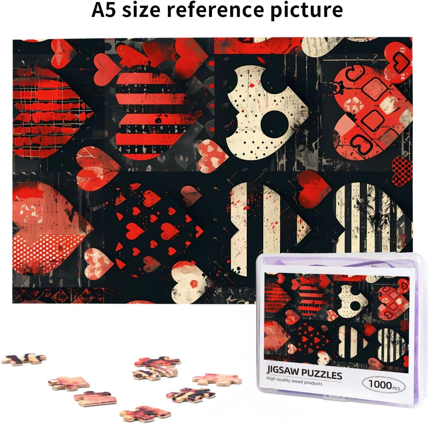 1000 Pieces Valentine's Day Love Heart Jigsaw Puzzles for Family Fun and Gift Giving