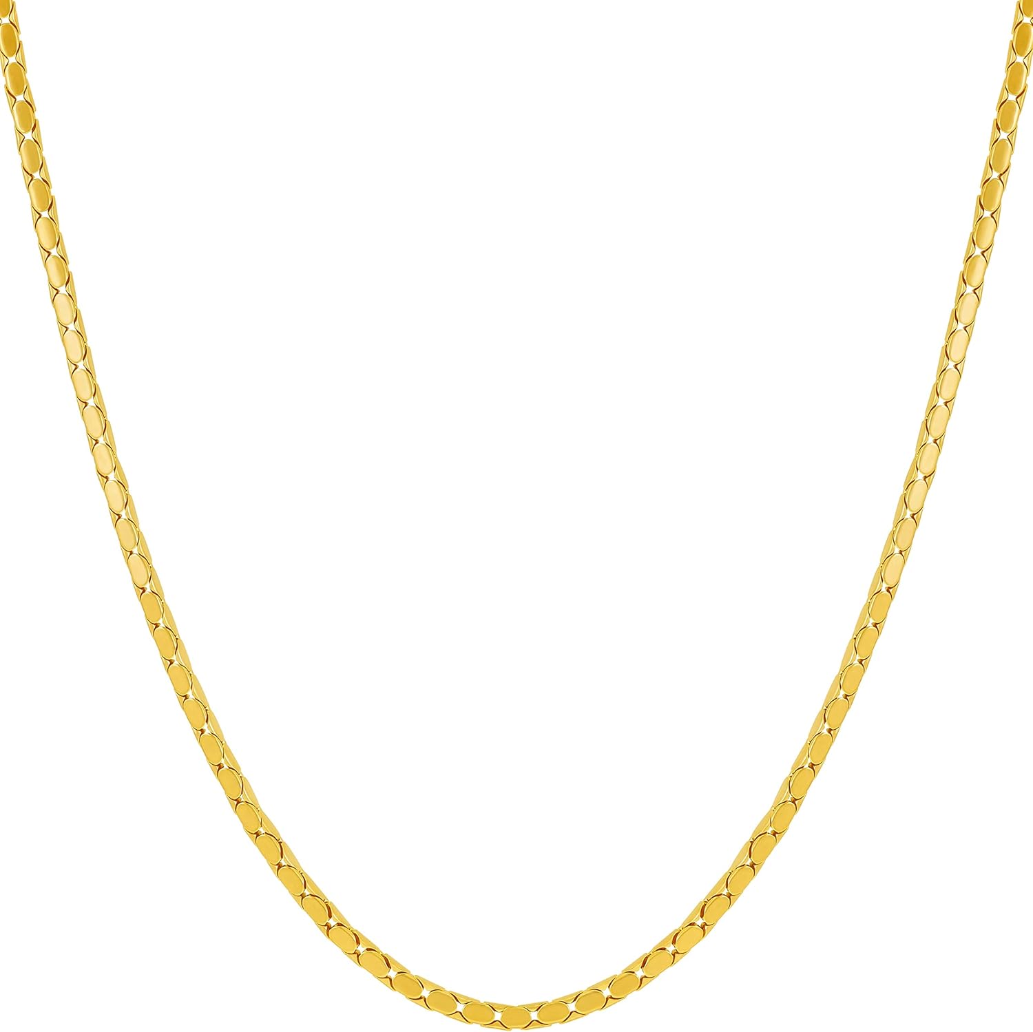 LIFETIME JEWELRY 1.7mm Snake Chain Necklace for Women and Men 24k Gold Plated