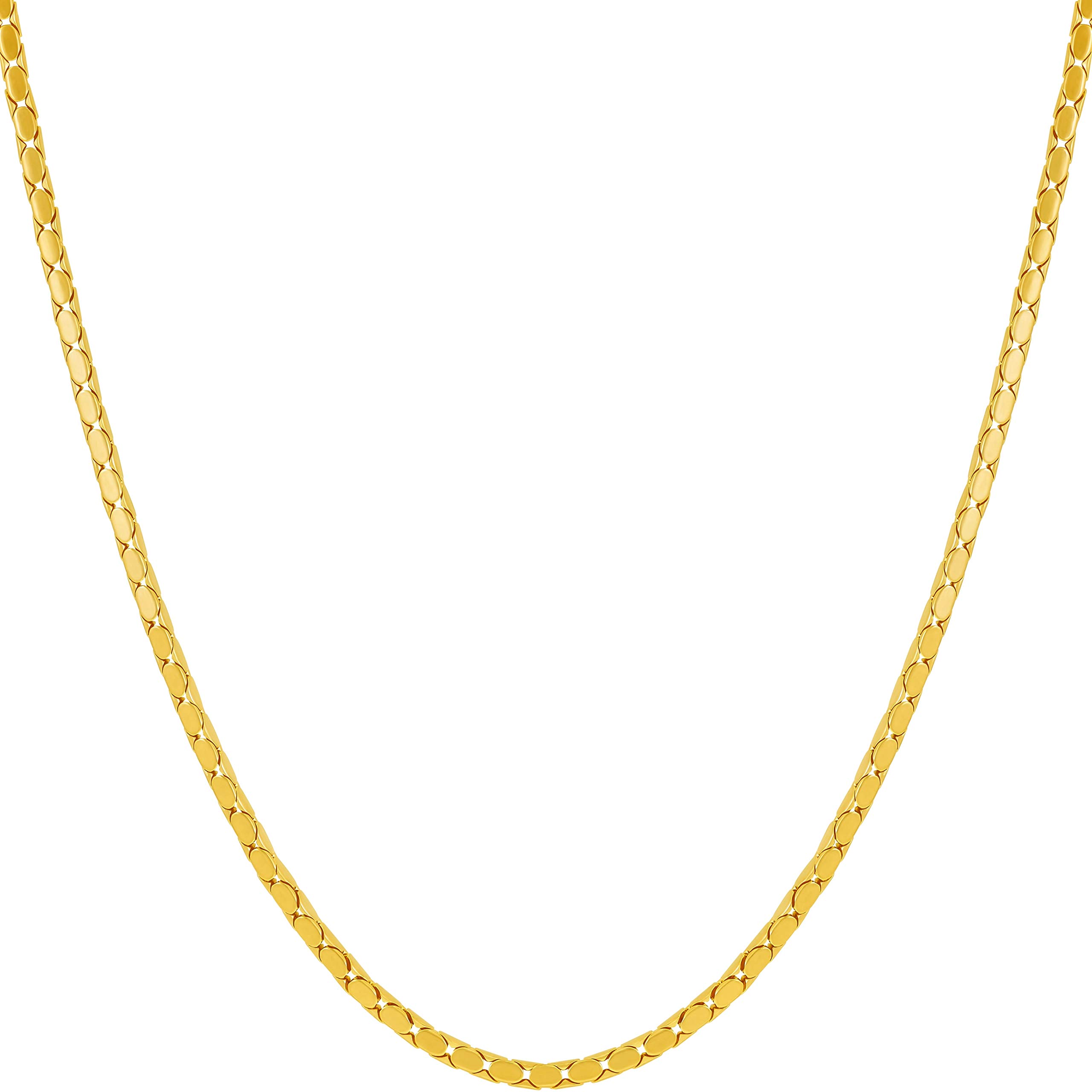LIFETIME JEWELRY 1.7mm Snake Chain Necklace for Women and Men 24k Gold Plated