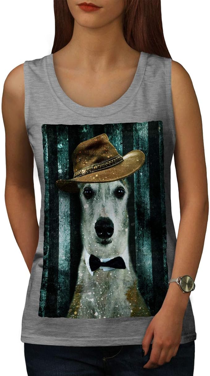 wellcoda Windhund Niedlich Komisch Hund Frau Tank Top Lustig