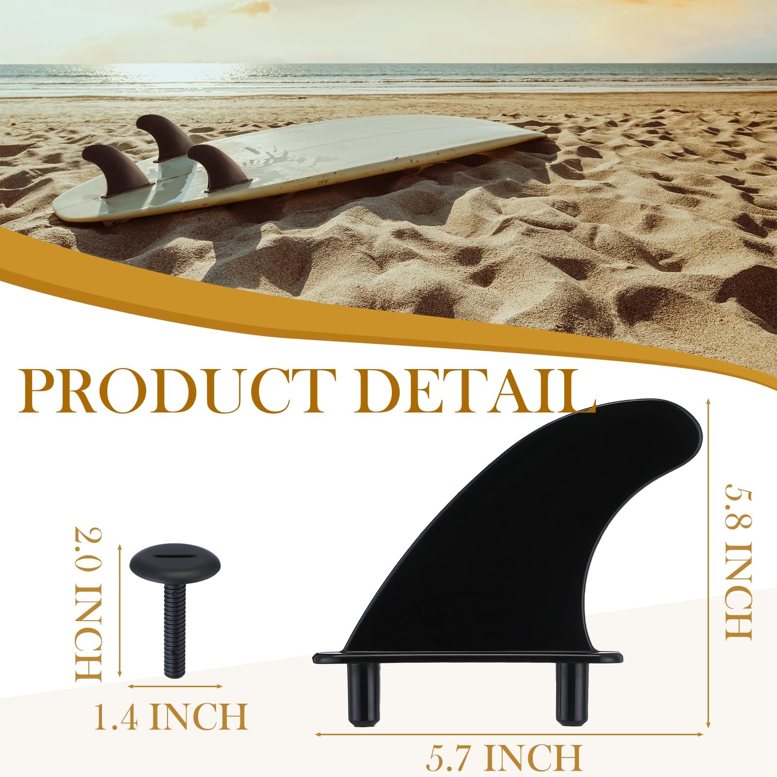 Sotiff 2 Sets Surfboard Fins Thruster 6 Fins Reinforced Surf Board Fins Screw Set Black Surfboard Fin with Surf Bags for Adults Surfing Longboard Shortboard