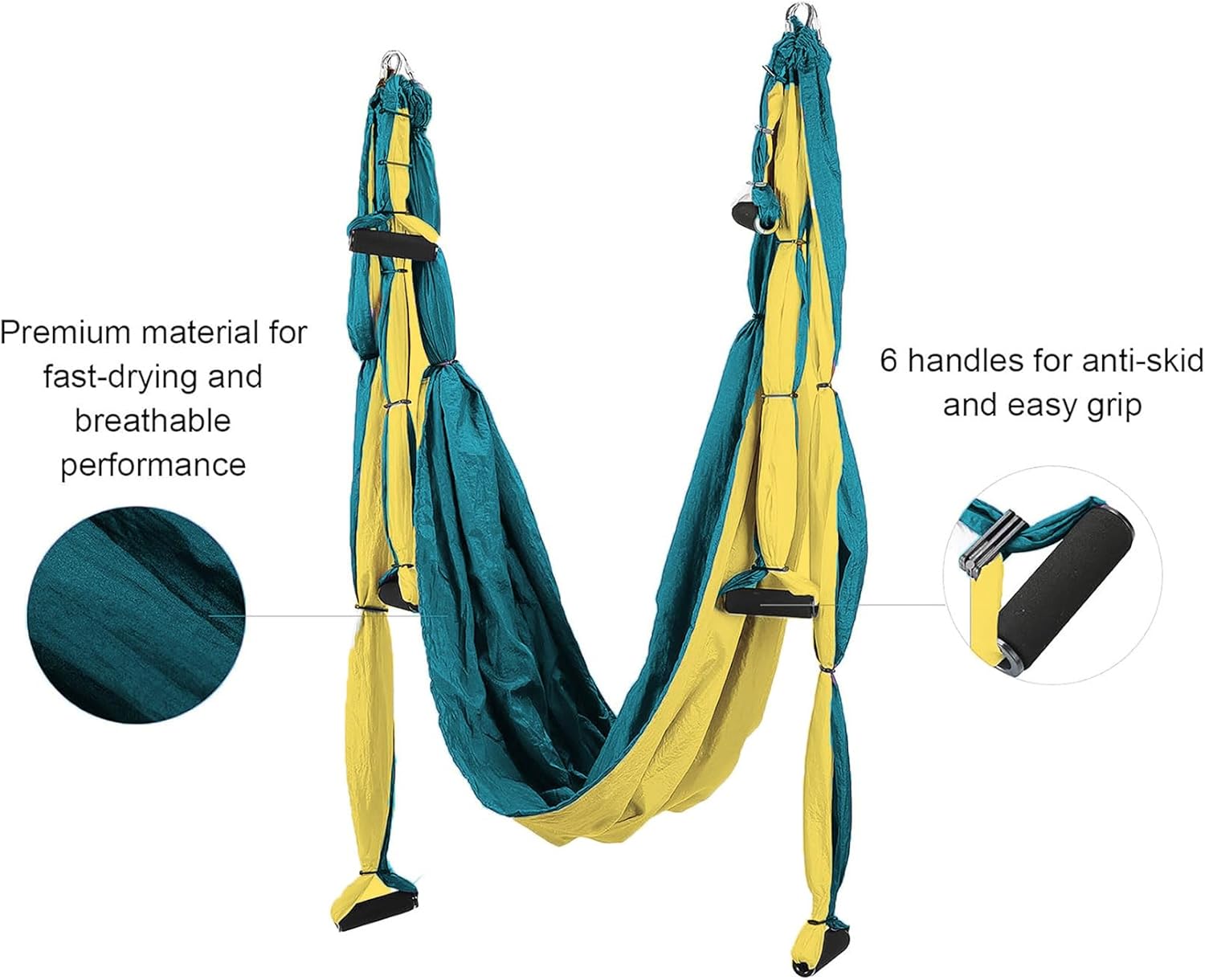 Aerial Yoga Swing Sling Strong Yoga Hammock Kit Set Trapeze Inversion Equipment Include 2 Extensions Straps