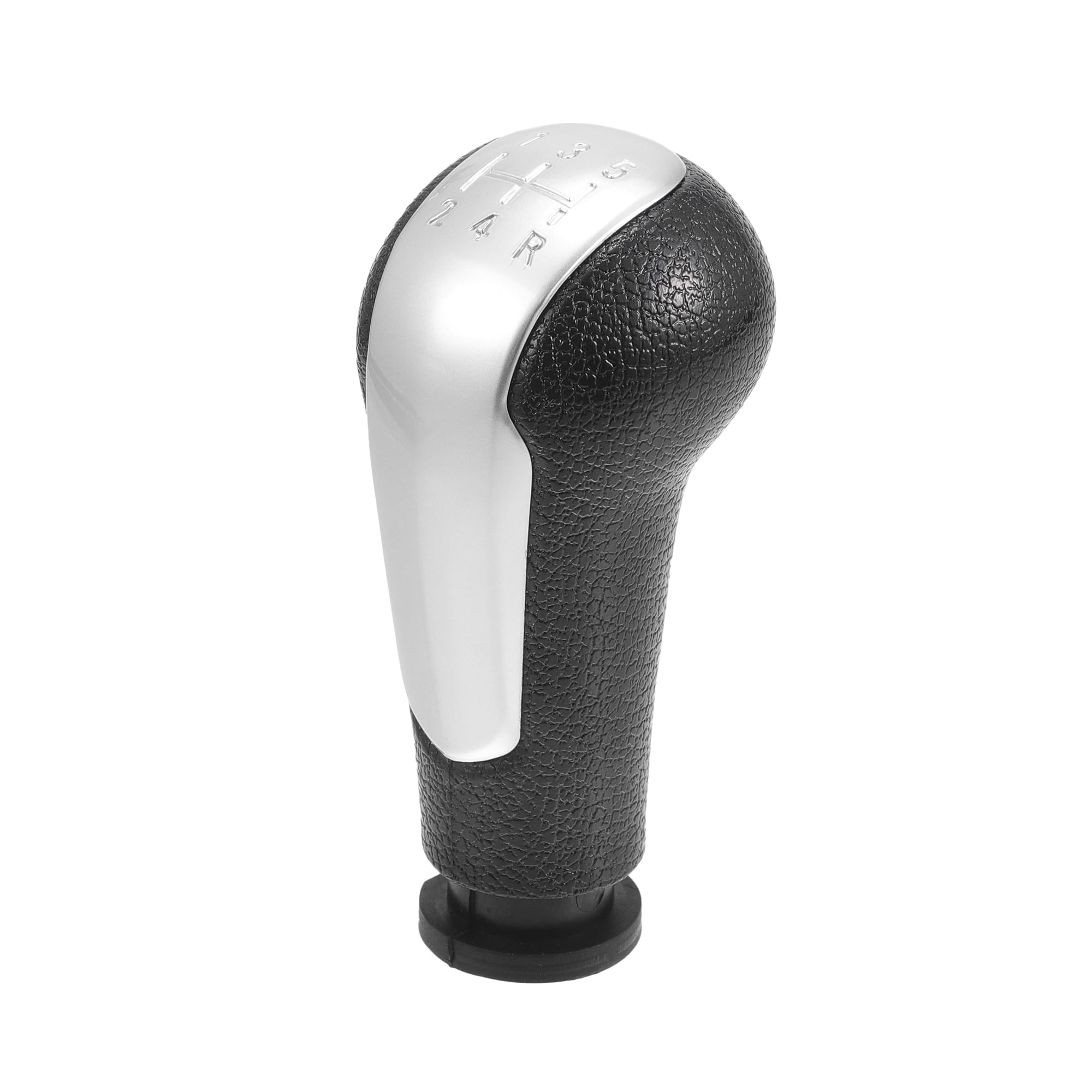 5 Speed Manual Gear Shifter Knob for Chevrolet Spark Durable | Front Automotive Gearbox Stick Shifter Lever Knob Black and Silver Tone Plastic 1 Pcs