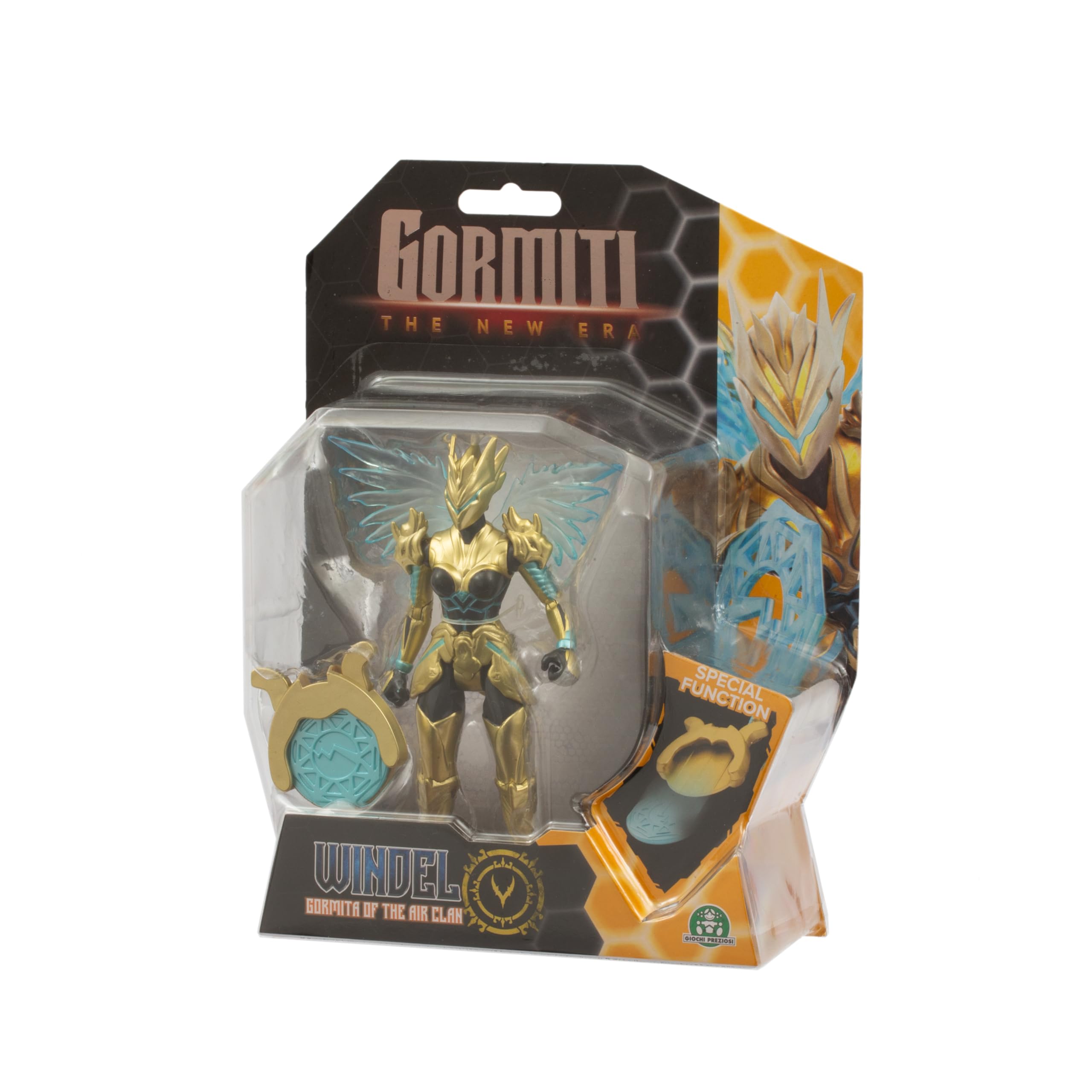 GORMITI THE NEW ERA, Windel Skye Air Clan Action Figure, 15cm Articulated Hero with Attack Function and Black Gold Armour - Image 2