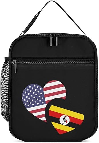 Bolsa de almuerzo aislada con la bandera de Uganda para mujeres y hombres, reutilizable, bolsa de mano para el trabajo y viajes