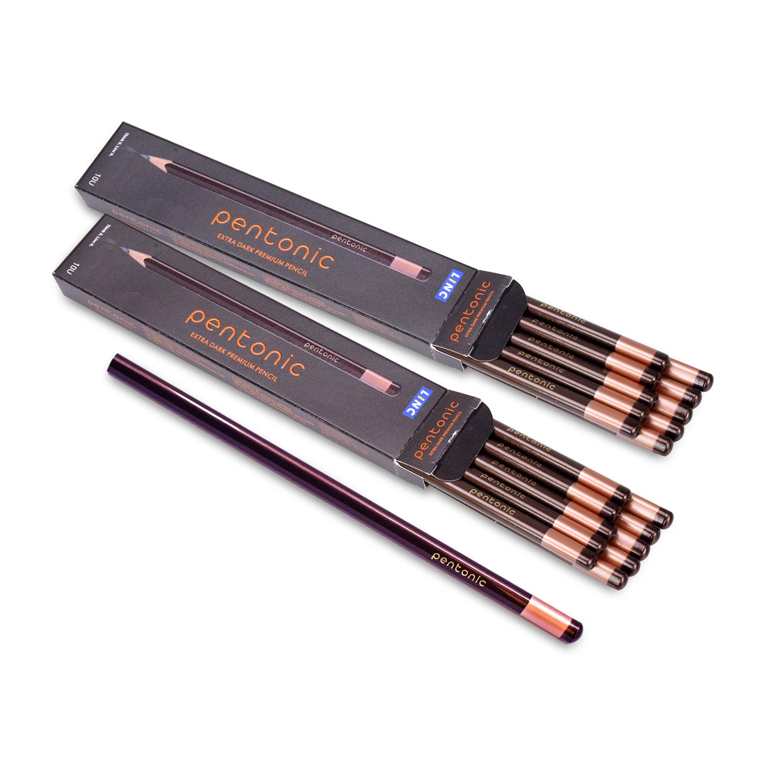 Pentonic Extra Dark Graphite Pencil Box Pack | HB2 Lead | Set of 10 Pcs ...