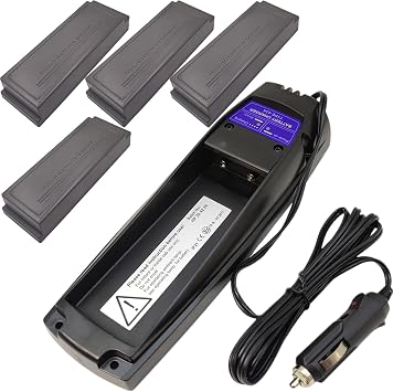 4*Battery+1*Car Charger DC 12V to 24V Scanreco 434 Battery Charger with 4Pcs 7.2V Scanreco 592 Battery for Scanreco 590 960 EEA2512 RSC7220 13445 Palfinger EEA2512 RC400 Batteries