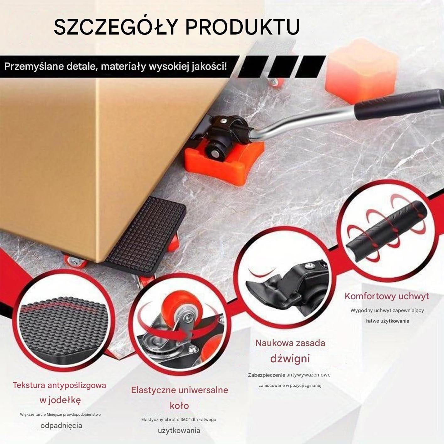 Ślizgacz Pod Sprzęty Sprzęt Do Transportu, Podnoszenia I Ciągnięcia | Wytrzymałe Ślizgacze Mebli Obrotowe 360° Wózki Ręczne Do AGD, Pianin, Kanap, Sof,