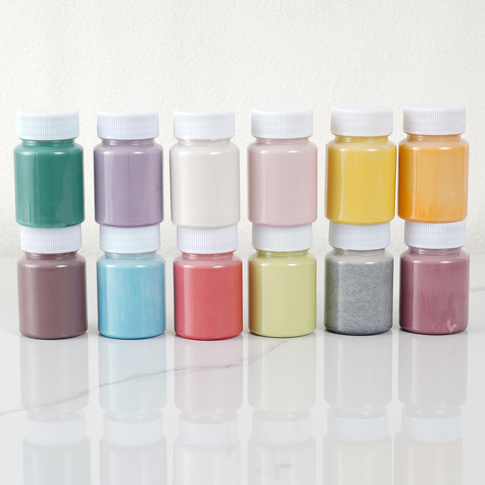 Set of 12 Ceramic Underglaze Paint Colors for Clay, 2 fl oz/60 ml, 12-Color Underglaze Set, Assorted Colors for Ceramic and Pottery Painting, Ideal for Art Projects