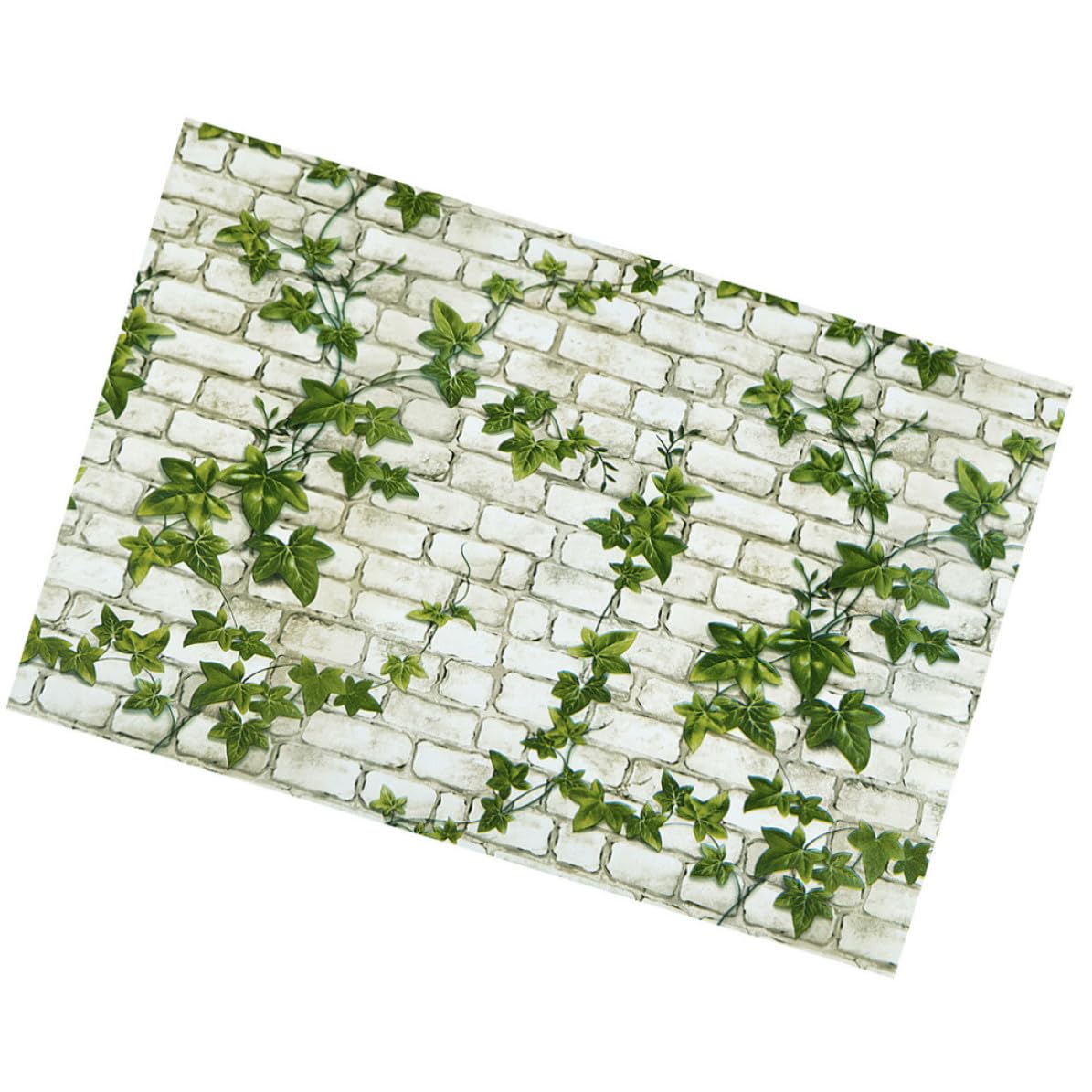 Papier peint PVC vert effet brique revêtement mural adhésif