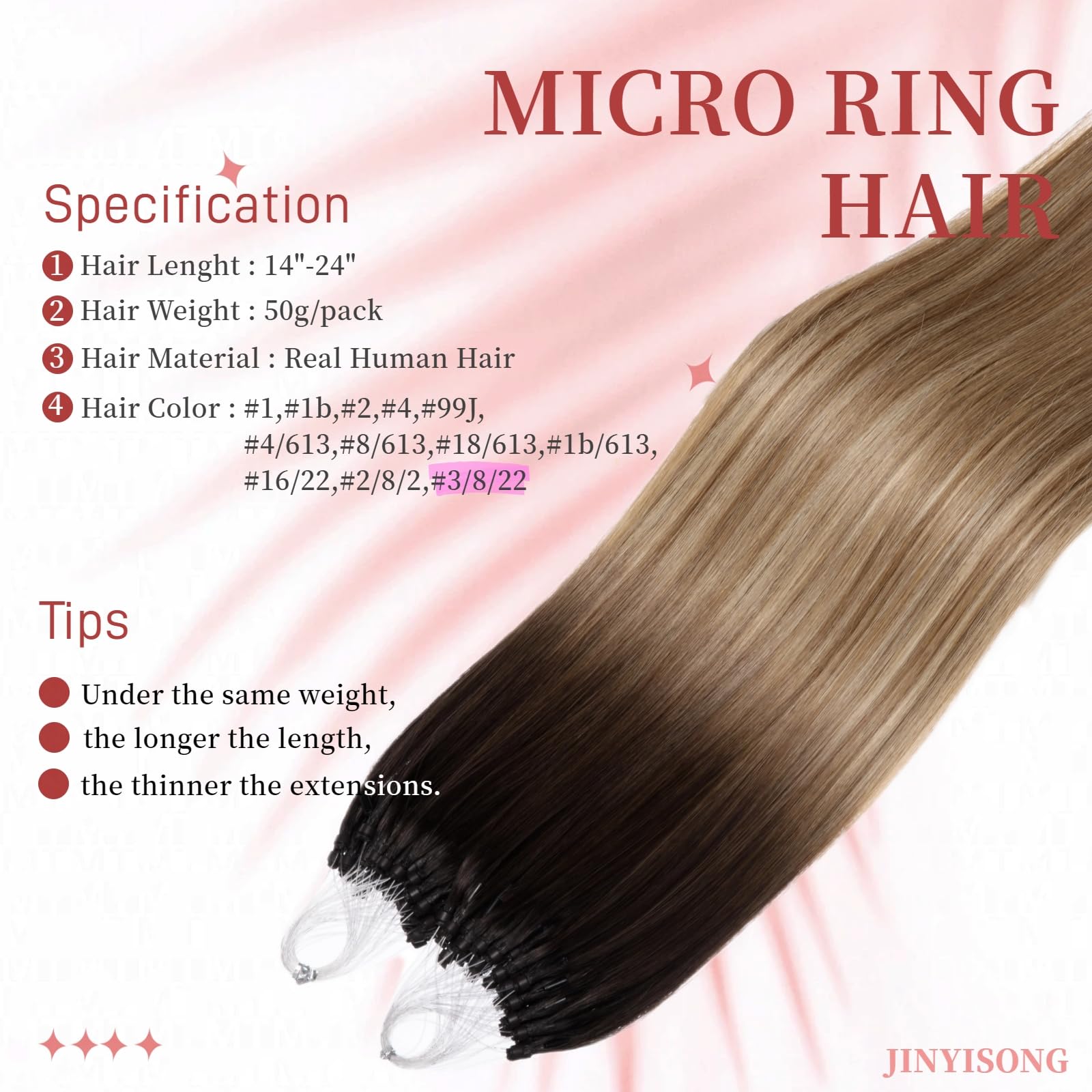 Amazon.com : Remy Loop Micro Bead Hair Extensions 18 Inch  display picture 3