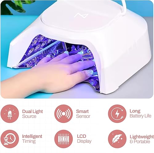Miniatura 6 de M Profesional híbrido 86W inalámbrico recargable UV LED lámpara de curado de uñas inalámbrico secador de uñas para uñas de gel, manicura, pedicura