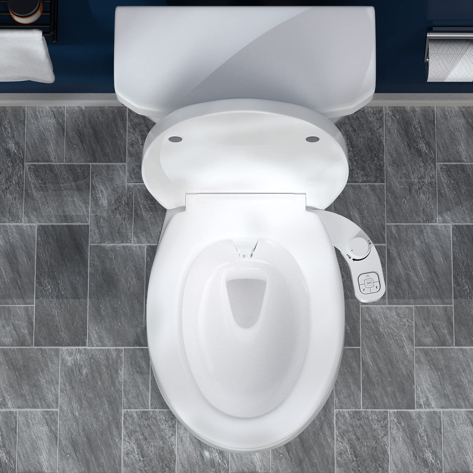 SAMODRA Bidet Toilette Gauche non électrique avec Double Buses Rétractables Autonettoyantes - Nettoyage Avant et Arrière - Bidet Japonaise WC Facile à installer et à utiliser